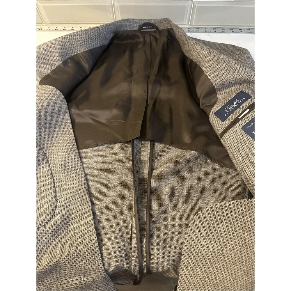 Ralph Lauren Made Expressly For Dillards Blazer Mens Size 48L 100% Wool Brown